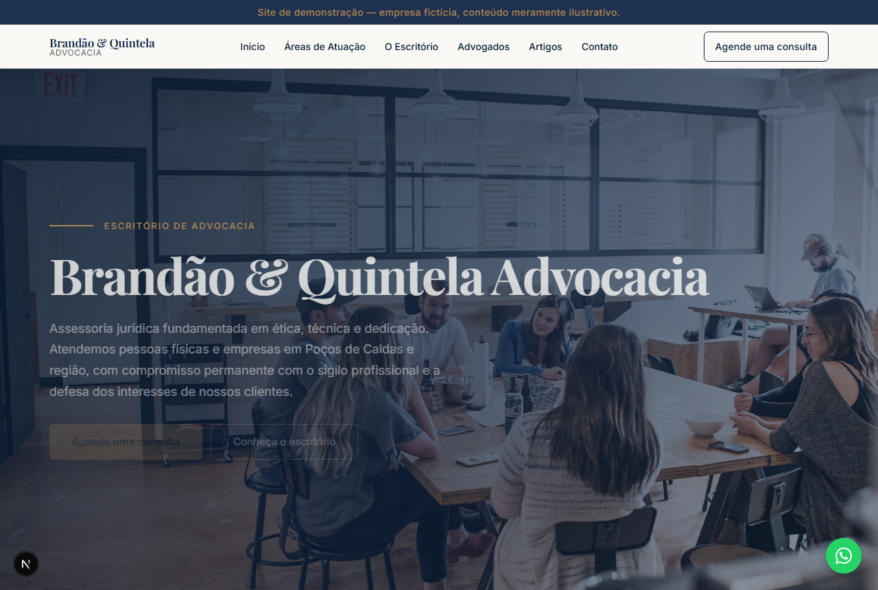 Site do escritório Brandão & Quintela Advocacia